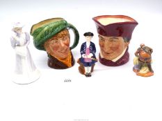 A small quantity of china including two character jugs,