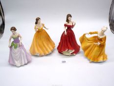 Four Royal Doulton figures to include 'Jessica', 'Elizabeth', 'Jasmin' and 'Kirsty'.