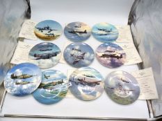 Ten Coalport for Bradex display plates from the Reach for the Sky series.