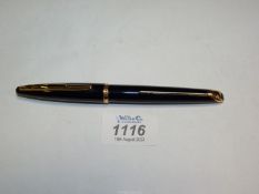 A Waterman 18k gold nib fountain pen.