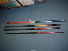 Four Telescopic fishing rods - three by Dinsmores; 2 x 'Five' metres,