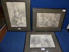 Three framed and mounted Prints to include The Penitence of Saint Peter by Jusepe De Ribera.