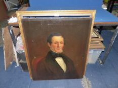 An Oil on canvas, three quarter Portrait of a Gentleman, frame a/f.