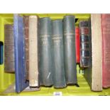 A tub of books including three volumes of Picturesque Europe, The Rivers of Great Britain,