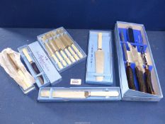 A quantity of boxed Joseph Rodgers & Sons Ltd cutlery including cake knife, carving set, tea knives,