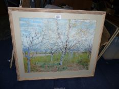 A framed and mounted Vincent Van Gogh Print "The Pink Orchard".