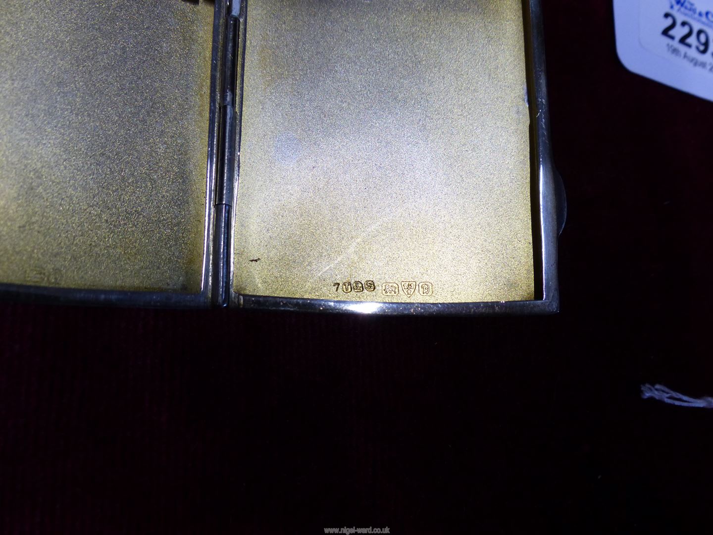 A silver gilt Cigarette case, Chester 1929, makers E.J. Trevitt & Son. - Image 2 of 2