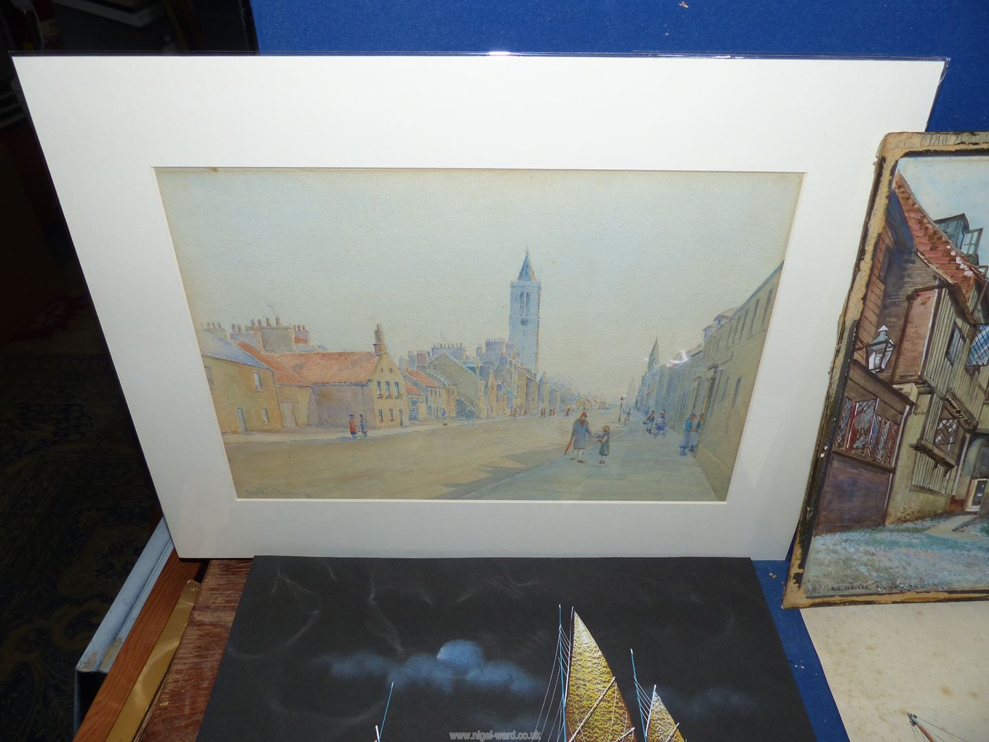 A quantity of mounted and unmounted Watercolours including 1930's views of Tom's Hill, - Image 2 of 5