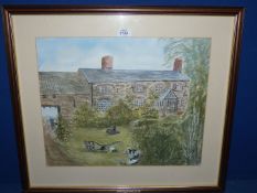 A framed and mounted watercolour ,title lower right 'Rowlestone Court' signed Madelaine,