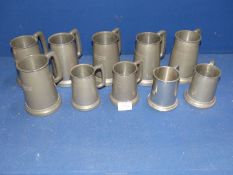 Nine Pewter tankards engraved "Western Command Weapons Meeting" consecutively dated 1954-1961,