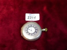 A silver cased Bensons Half Hunter pocket watch with separate seconds dial,