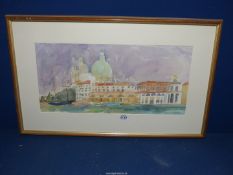 A framed and mounted Watercolour titled verso "Santa Maria Salute", signed lower right Esta Koh,