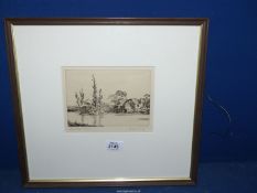 A framed Etching by Bruce Irving titled Iffley Mill, Oxford.