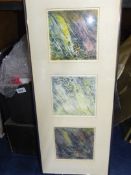 A framed trio of Prints by the artist E. Lovejoy.