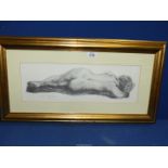 A signed Limited Edition no. 2/210 Print of a pencil sketch of a female nude, 27 1/4'' x 14 1/2''.