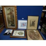 A quantity of Prints including A. Bartolozzi, Something to Read Journal October, an Etching by A.W.
