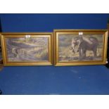 A framed Stephen Grayford Print on board titled "Stand by Me" along with "Late Patrol" by the same