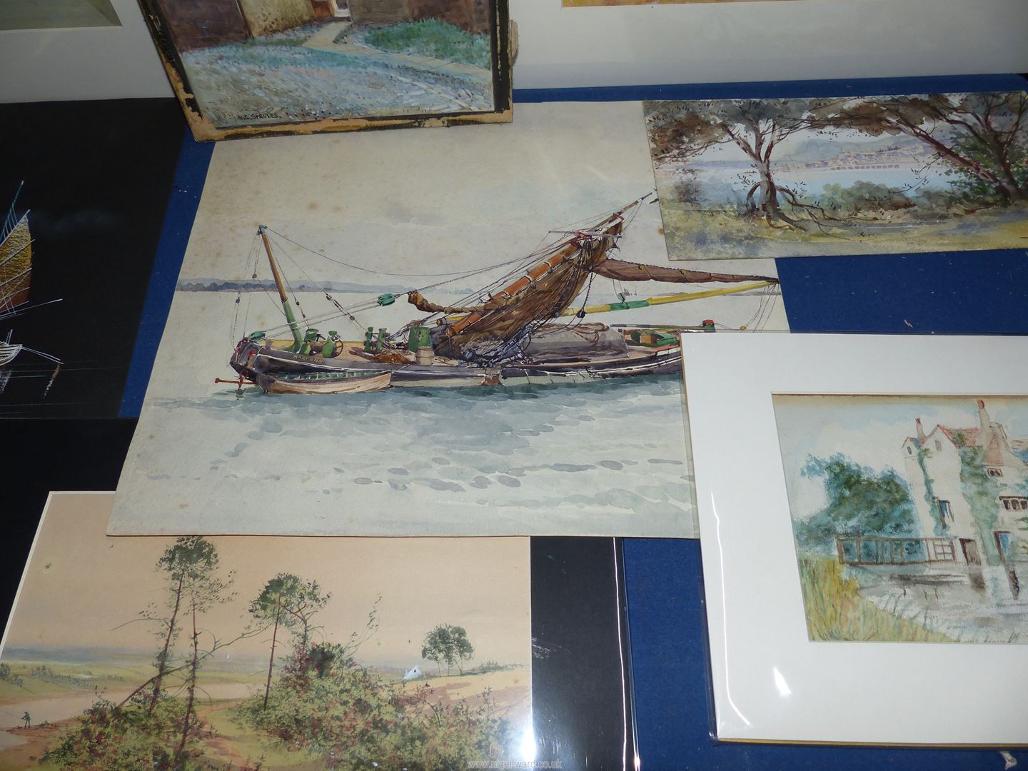A quantity of mounted and unmounted Watercolours including 1930's views of Tom's Hill, - Image 4 of 5