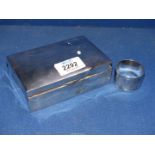 A silver Cigar Box with wooden lining (a/f),