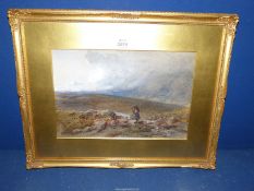 A gilt framed and mounted Watercolour titled "Dartmoor", signed lower left H.
