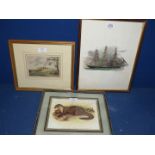 Three framed Prints to include Goodrich Castle by S.