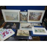 A quantity of mounted and unmounted Watercolours including 1930's views of Tom's Hill,