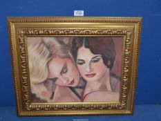 A framed Oil on canvas, 'Charlize and Penelope' by Stephanie Churton.