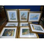 Eight framed Stephen Grayford limited edition wildlife Prints to include "Mountain Sentinel",