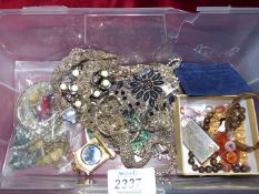 A quantity of costume jewellery including beaded bracelets and necklaces with black and green