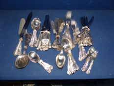 A twelve place Kings pattern set of cutlery, loose.