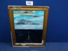 A small framed Oil on canvas of seascape, signed G. Evans 1936, frame a/f.