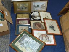 Assorted Prints and paintings to include Woodlands scene by Virginia West etc.