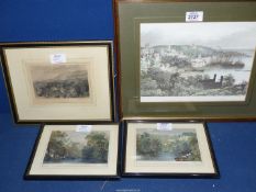 A quantity of Etchings to include Matlock, Derbyshire, Bon Church and view of the town of St.