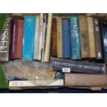 A box of books including The Jerusalem Bible, In Constable's Country by Herbert W.