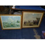 Two ornate framed gypsy Prints to include Gypsy life by Alfred Munnings.