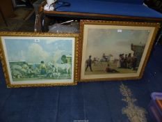 Two ornate framed gypsy Prints to include Gypsy life by Alfred Munnings.