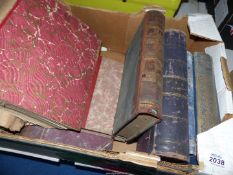 A box of books to include The Gateway to Tennyson, Bible Cyclopedia Vol 12, etc.