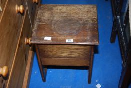 An Oak Sewing box.