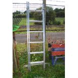 A dual purpose ladder - six rung extension and opens to step ladder.