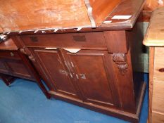 A combed wood grain circa 1900/1910 Sideboard with frieze drawer.