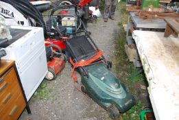 A 'Hayter' electric mower with grass box.