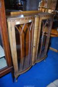 A display bow fronted cabinet - 3' wide x 49" high x 13" depth.