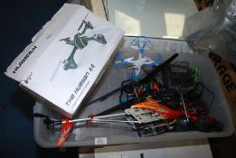 A quantity of remote control Helicopters and Drones etc.