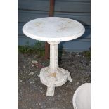 Cast iron round table and feet (1 foot needs attention) 2' diameter x 29" high.