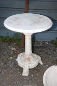 Cast iron round table and feet (1 foot needs attention) 2' diameter x 29" high.