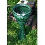 A West German Jardiniere and stand in green.