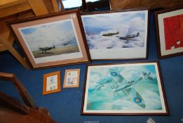 A quantity of prints of aircraft, two limited edition prints and two first day covers,