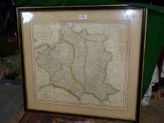 A "Map of Poland" 1811, engraved and hand coloured by John Cary, certificate on back, 27" x 24".