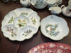 A Royal Worcester 'Worcester Herbs' hors d'oeuvre dish and fruit bowl.