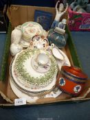 A quantity of china to include; Royal Doulton vase, Royal Worcester Spode vase, Aynsley trinket pot,